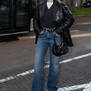 Vintage Sequence Leather Jacket